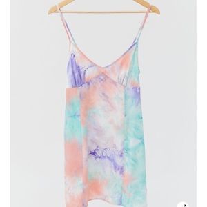Urban Renewal Remnants Washed Satin Tie-Dye Dress